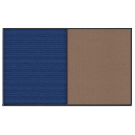United Visual Products Double Door Radius Corkboard, 48"x36", Hea, UV7013RC-BLACK-ULTMAR UV7013RC-BLACK-ULTMAR